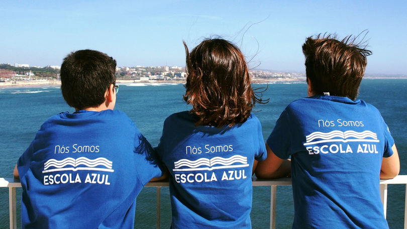 Alunos e professores dão as mãos junto ao mar para criar «corrente do oceano»