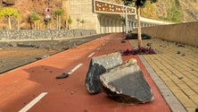 Imagem de Queda de pedras na marginal da Ribeira Brava (vídeo)