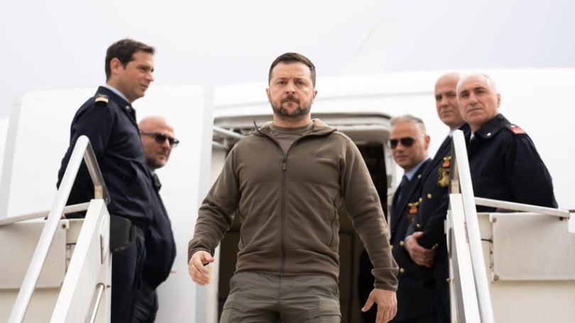 Imagem de Zelensky em Itália para encontros com o Papa e líderes políticos