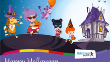 Imagem de Crianças desafiadas a aprender inglês no Halloween