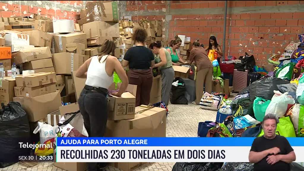 Ajuda de Portugal ao Brasil. Foram recolhidas 230 toneladas em dois dias