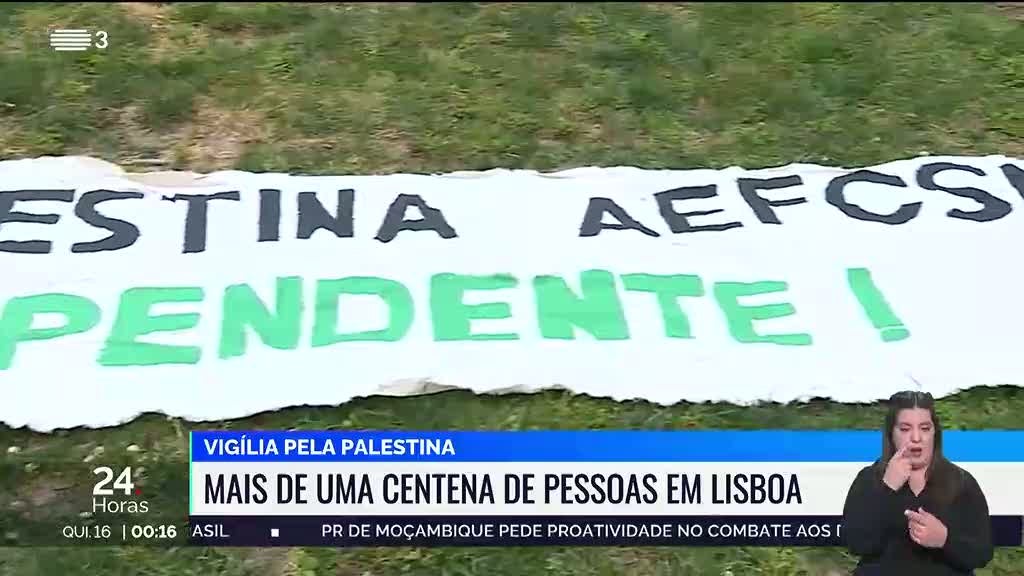 Vigília pela Palestina. Mais de uma centena de pessoas em Lisboa