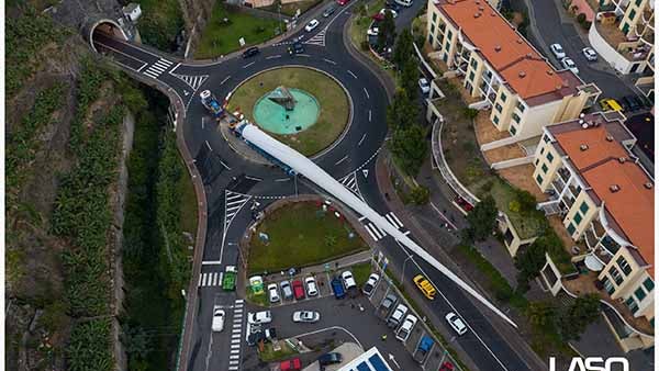 Transporte das pás eólicas premiado