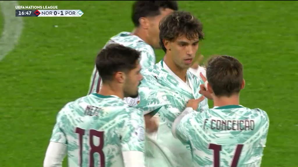 Imagem de Félix marcou frente à Noruega. Veja "o passe à baliza" do 11 português