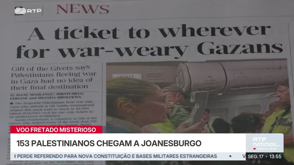 África do Sul. Palestinianos chegam a Joanesburgo