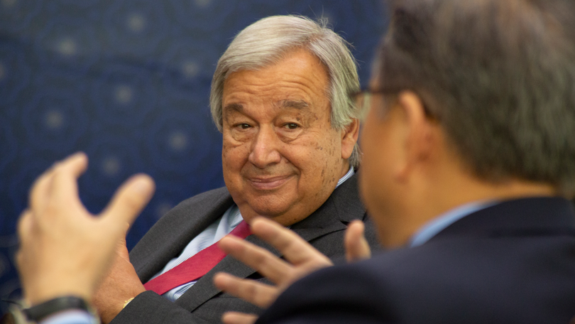 Imagem de Guterres chega a Lviv para reunião trilateral com Zelensky e Erdogan