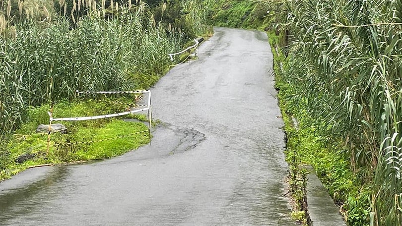 Estrada da Maiata de Baixo, no Porto da Cruz, cedeu esta tarde