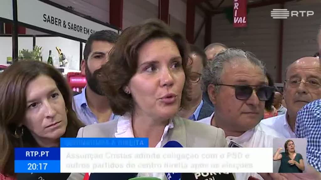 Assun��o Cristas admite coliga��o � direita liderada pelo PSD