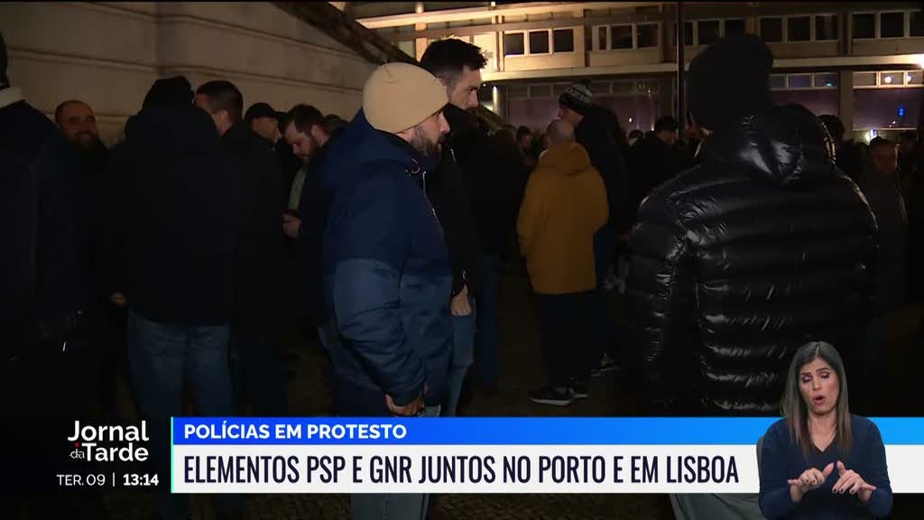 Centenas de polícias juntaram-se numa vigília em Lisboa e no Porto