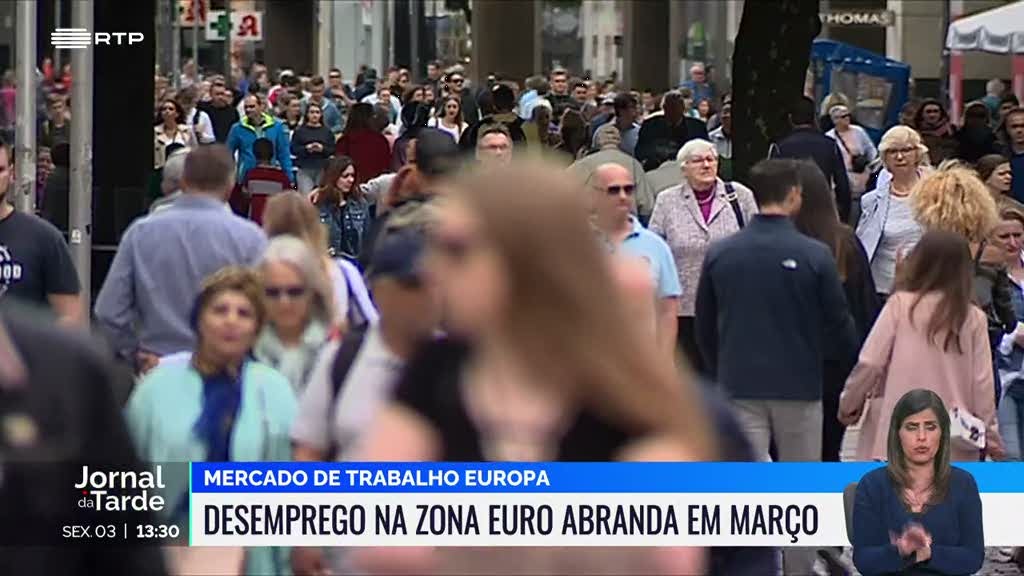 Desemprego na zona euro abrandou em março