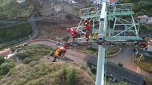 Imagem de Passageiros presos no Teleférico do Funchal para simulacro (vídeo)
