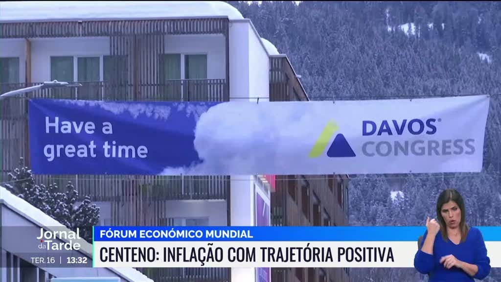 Em Davos. Centeno afirma que trajetória da inflação na zona euro é positiva