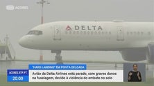 Imagem de Avião sofre danos ao aterrar em Ponta Delgada [Vídeo]