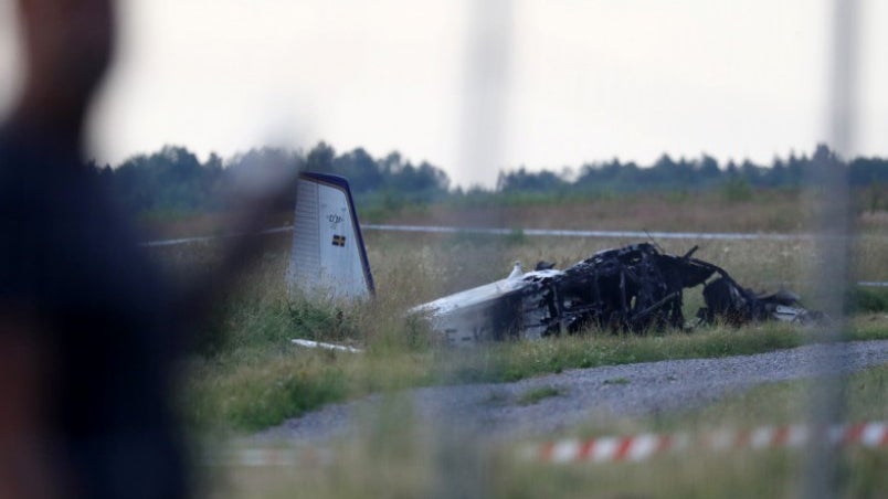 Nove mortos após queda de avião na Suécia