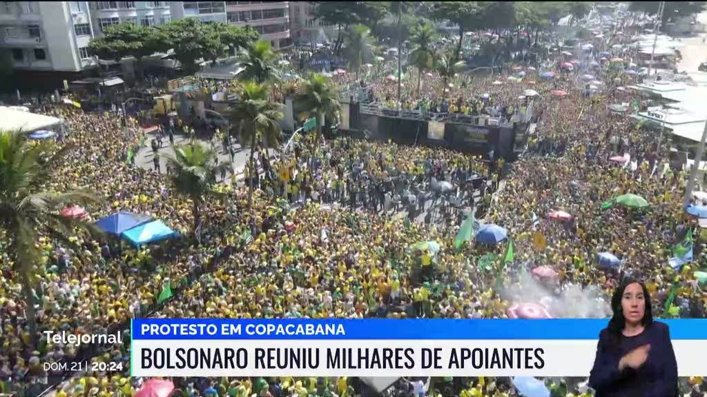 Bonsonaro reuniu milhares de apoiantes em Copacabana