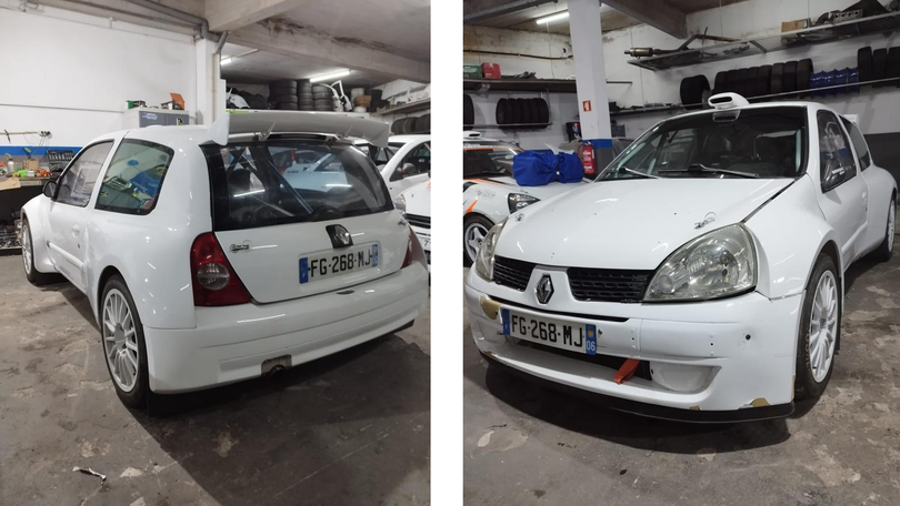 Roberto Martins e Nuno Mendonça no Rali Vinho Madeira com o Renault Clio F2000