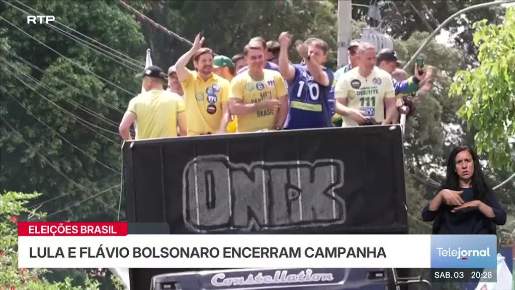 Imagem de Eleições no Brasil. Lula e Flávio Bolsonaro encerram campanha