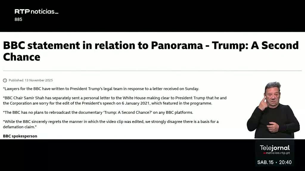 Trump vai mesmo avançar com pedido de indemnização à BBC