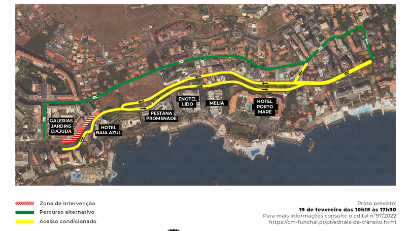 Alterações temporárias à circulação rodoviária na Estrada Monumental