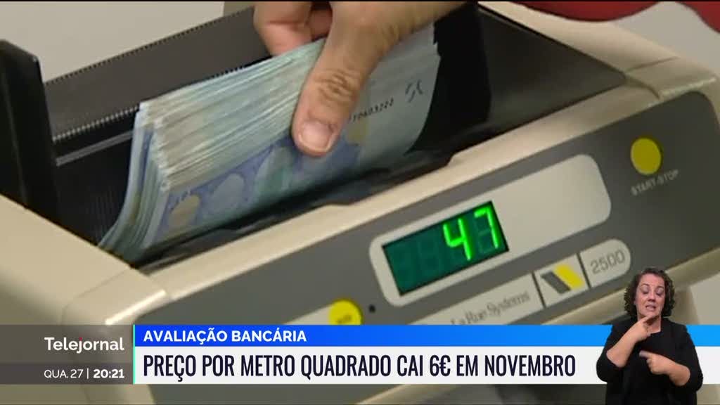 Avaliação bancária. Preço por metro quadrado caiu seis euros em novembro