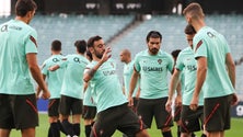 Imagem de Portugal com todos disponíveis no último treino no Azerbaijão