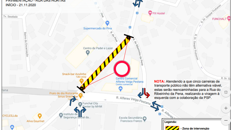 Imagem de Rua das Hortas cortada ao trânsito devido a uma rutura na rede de águas