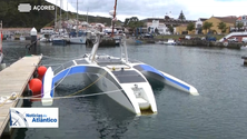 Imagem de Trimarã Mayflower escala o porto da Horta (Vídeo)