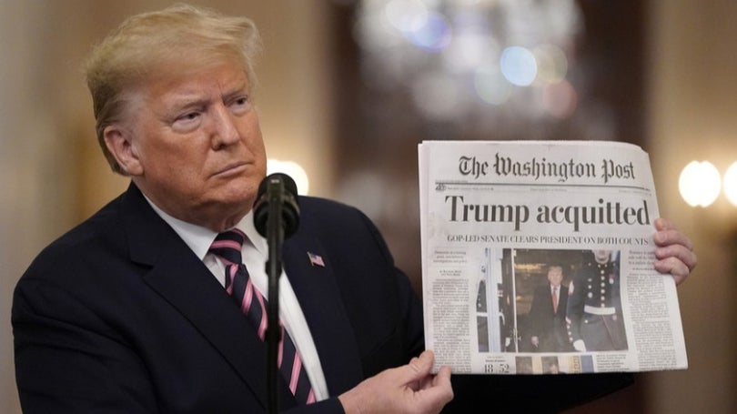 Imagem de Donald Trump foi hoje absolvido