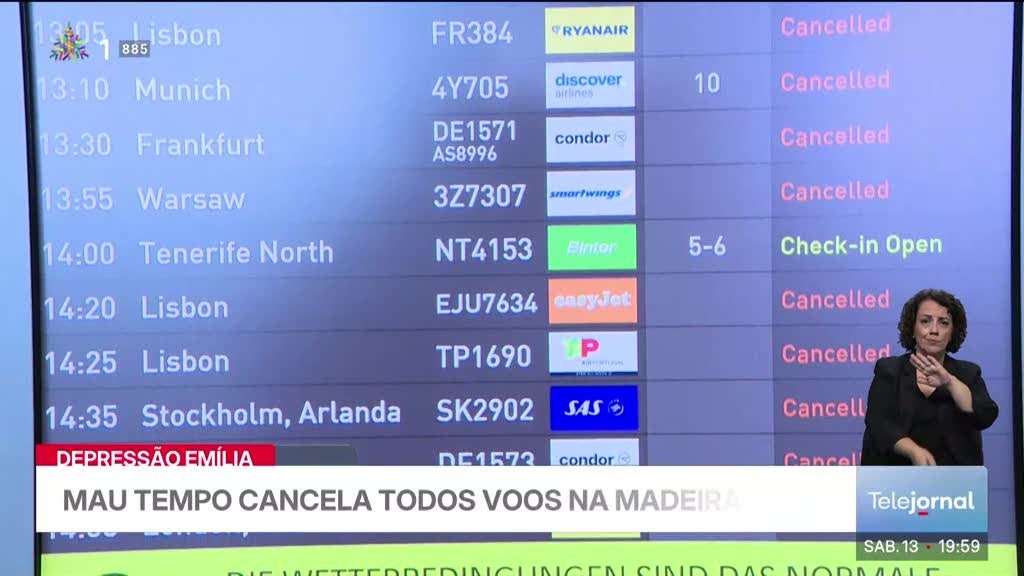 Imagem de Mau tempo na Madeira. Todos os voos cancelados pelo segundo dia consecutivo
