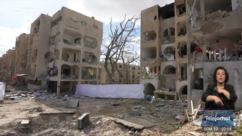 Imagem de Reportagem RTP. Míssil iraniano fez 88 feridos no sul de Israel