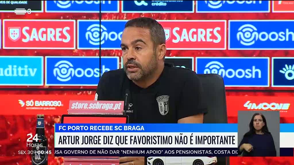 FC Porto recebe SC Braga. Artur Jorge diz que favoritismo não é importante