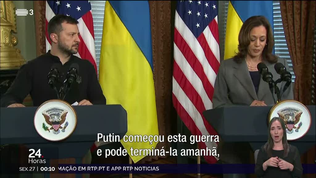 Zelensky recebido na Casa Branca. Biden e Kamala reforçam apoio a Kiev