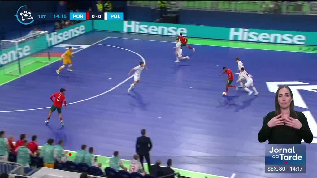 Portugal venceu a Polónia por 3-2 no Europeu de Futsal