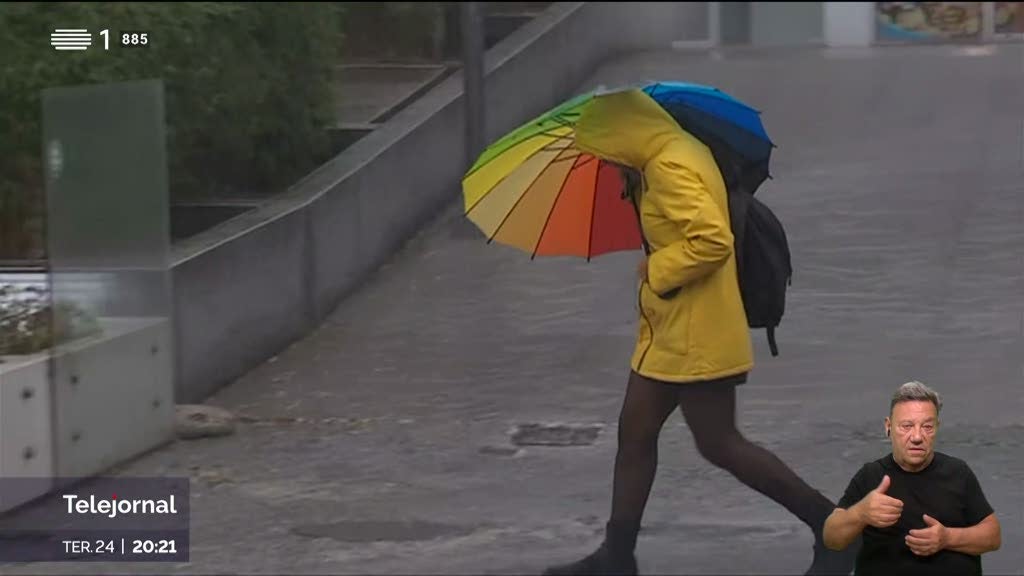 Chuva e vento, Norte sob alerta laranja até sexta-feira