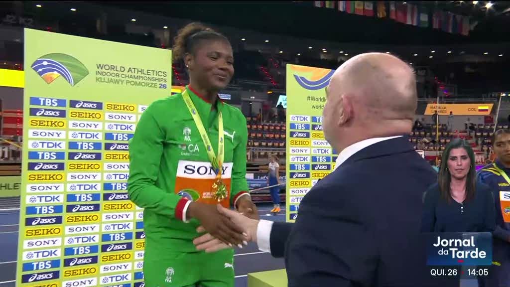 Imagem de Campeã mundial. Agate de Sousa começou a saltar em São Tomé