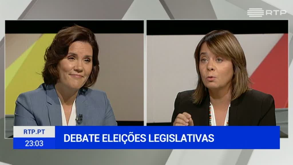 Debate Legislativas. Diverg ncias de Assun o Cristas e Catarina Martins sobre o dossier fiscal