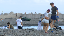 Imagem de Voluntários do Erasmus + ajudam a limpar (vídeo)