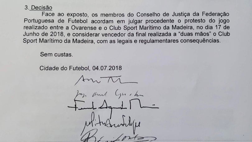 Conselho de Justiça da Federação Portuguesa de Futebol devolve título nacional feminino ao Marítimo