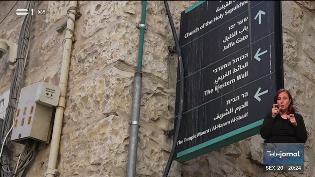 Reportagem RTP. Cidade Velha de Jerusalém praticamente fechada