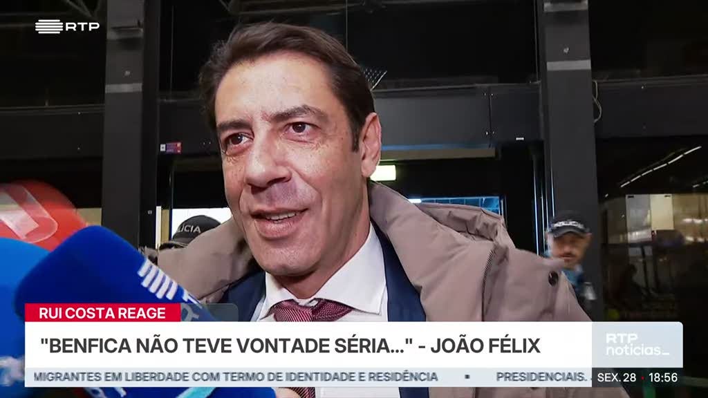 Imagem de Rui Costa, surpreendido com declarações de Félix, diz que Benfica 
