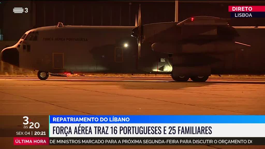 Voo C130 com repatriados do Líbano aterra em Lisboa