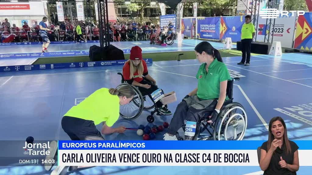 Carla Oliveira sagrou se campe da Europa de boccia na classe BC4