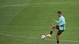 Imagem de Ronaldo em pleno no arranque do treino de Portugal na Suécia