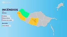 Imagem de Três frentes de fogo ativas na Madeira