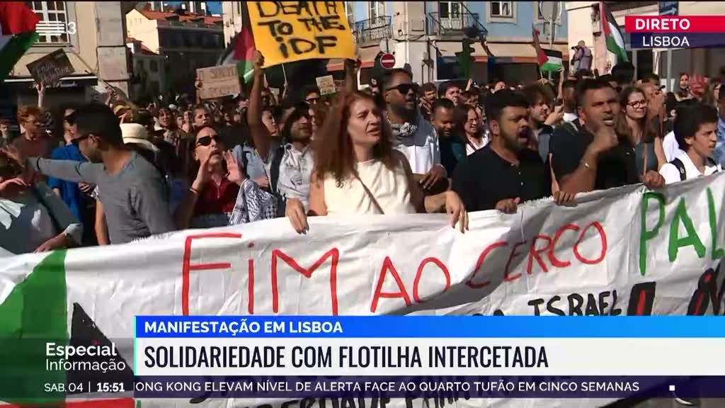 Flotilha. Centenas manifestam-se em Lisboa pela libertação de ativistas