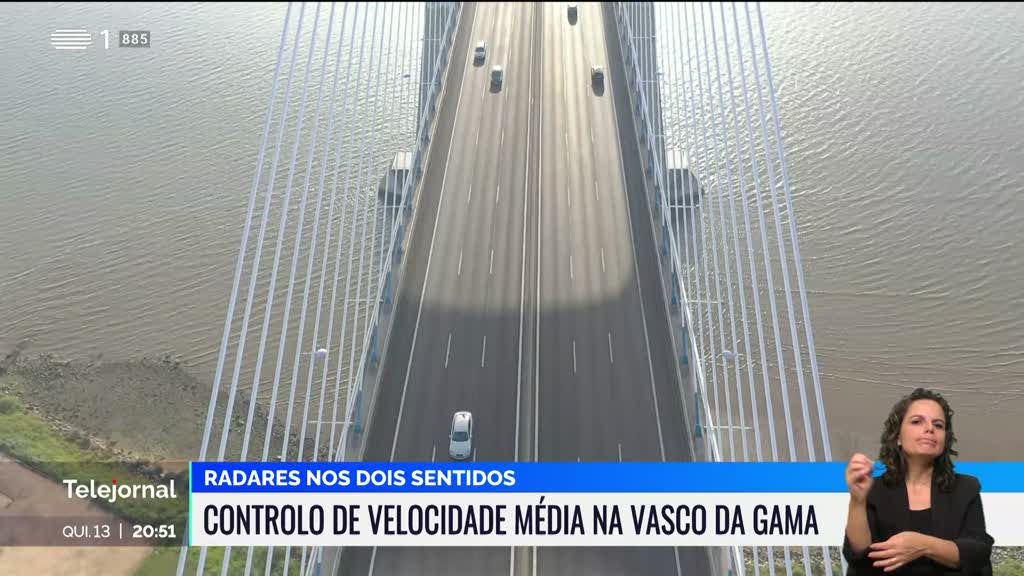 Começam a funcionar os radares de controlo de velocidade média na Ponte Vasco da Gama