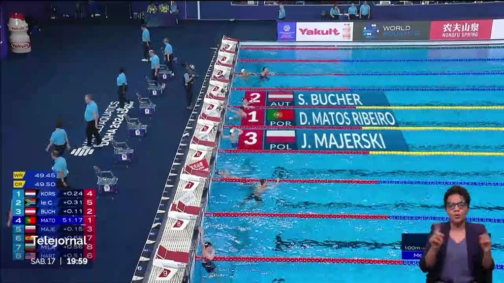 Diogo Ribeiro sagrou-se hoje campeão do mundo dos 100 metros mariposa