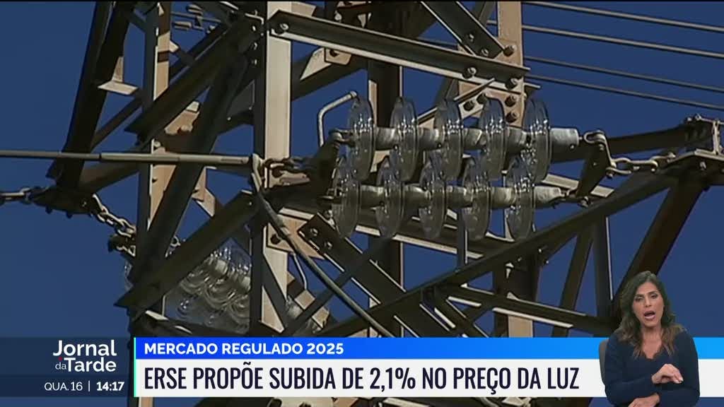 Preços da eletricidade no mercado regulado devem aumentar 2,1% no próximo ano