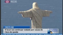Imagem de O Miradouro do Cristo Rei no Garajau vai continuar vedado devido ao risco de queda (Vídeo)