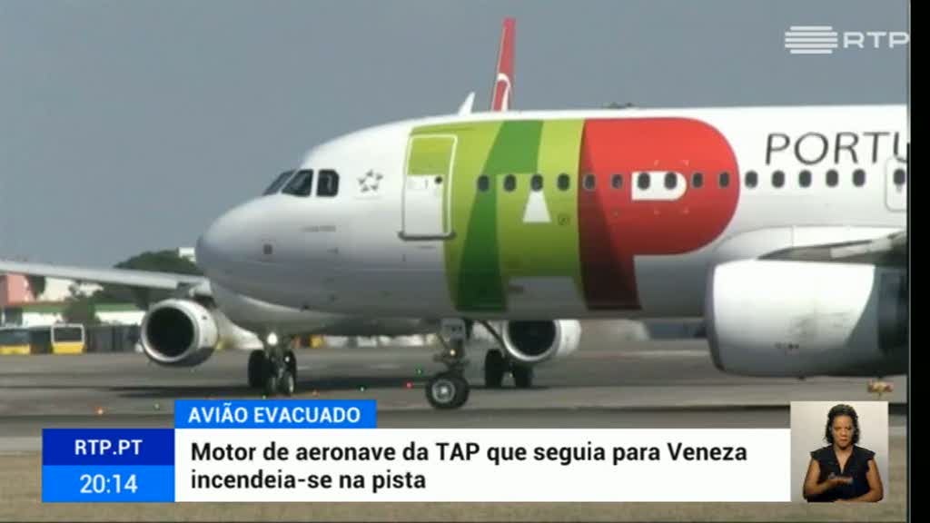 Motor de avi�o da TAP incendeia-se na pista